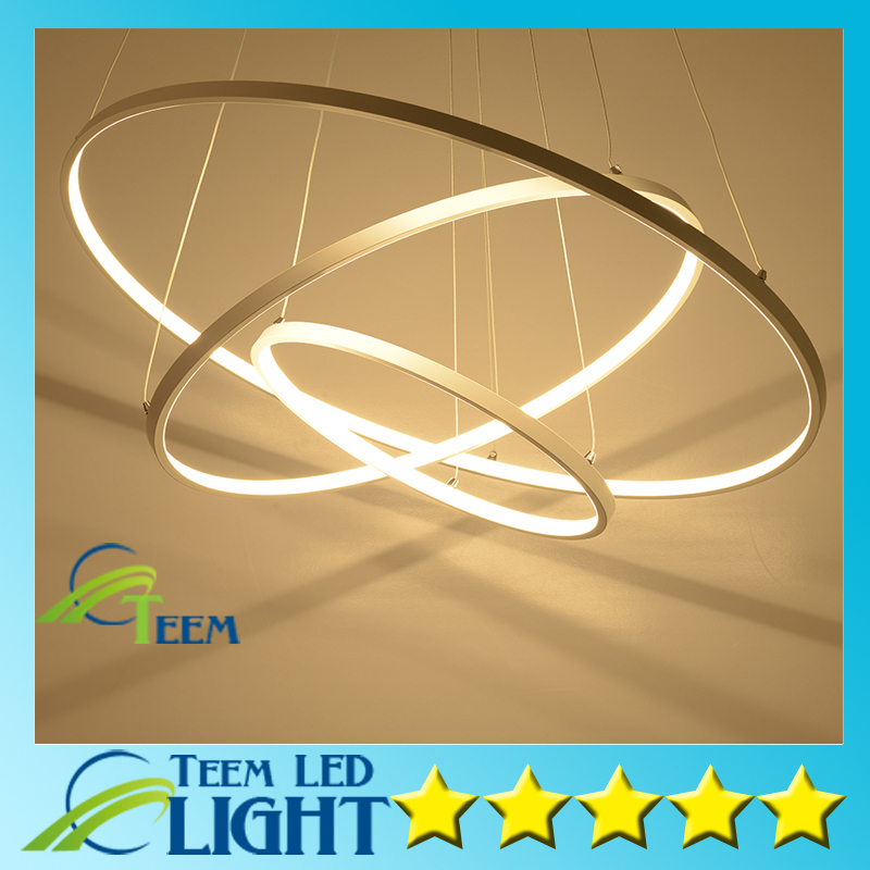 현대 식당 조명 펜 던 트 조명 3/2/1 서클 링 아크릴 알루미늄 바디 LED 조명 천장 조명기구/Modern pendant lights for living room dining room 3/2/1 Circle Rings acrylic aluminum body